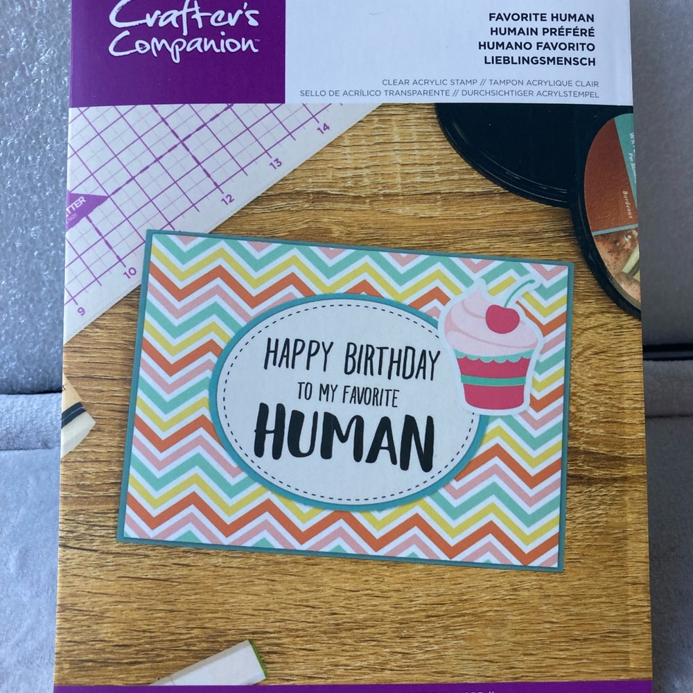 Crafters Companion clear acrylic stamp”favorite human”
